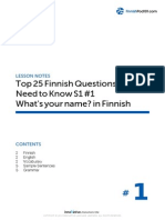 Top 25 Finnish Questions You Need To Know S1 #1 What's Your Name? in Finnish