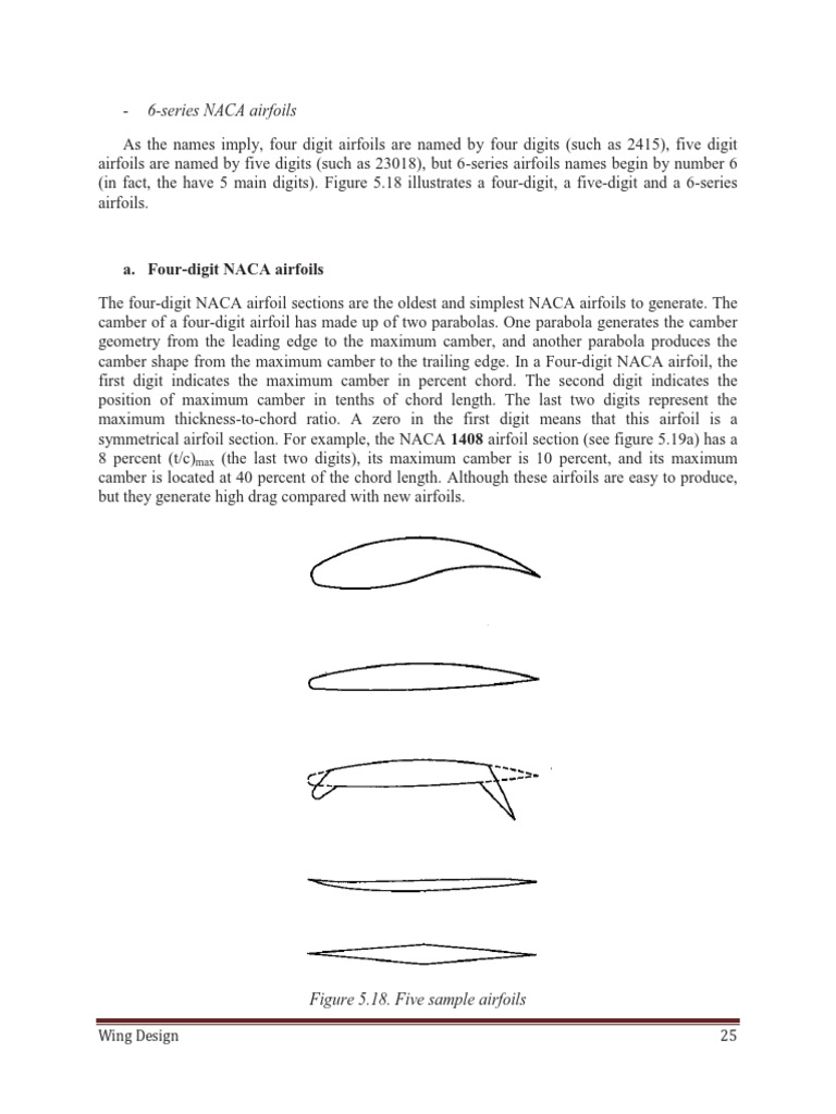 A. Four-Digit NACA Airfoils: Figure 5.18. Five Sample Airfoils | PDF