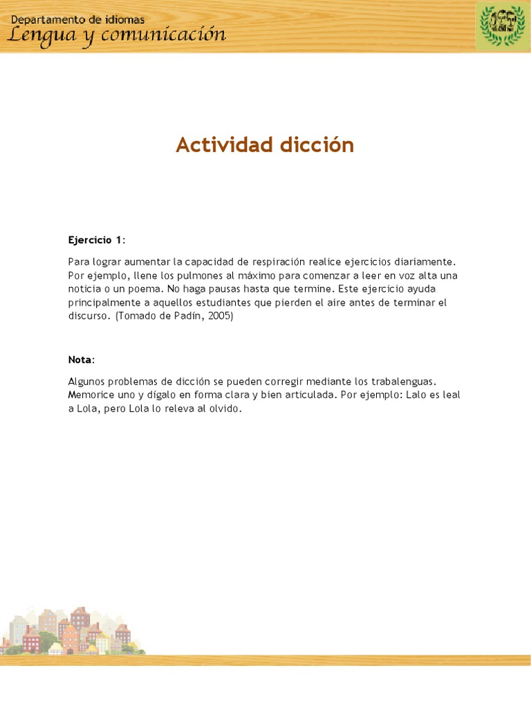 Ejercicios para Mejorar la Dicción | PDF