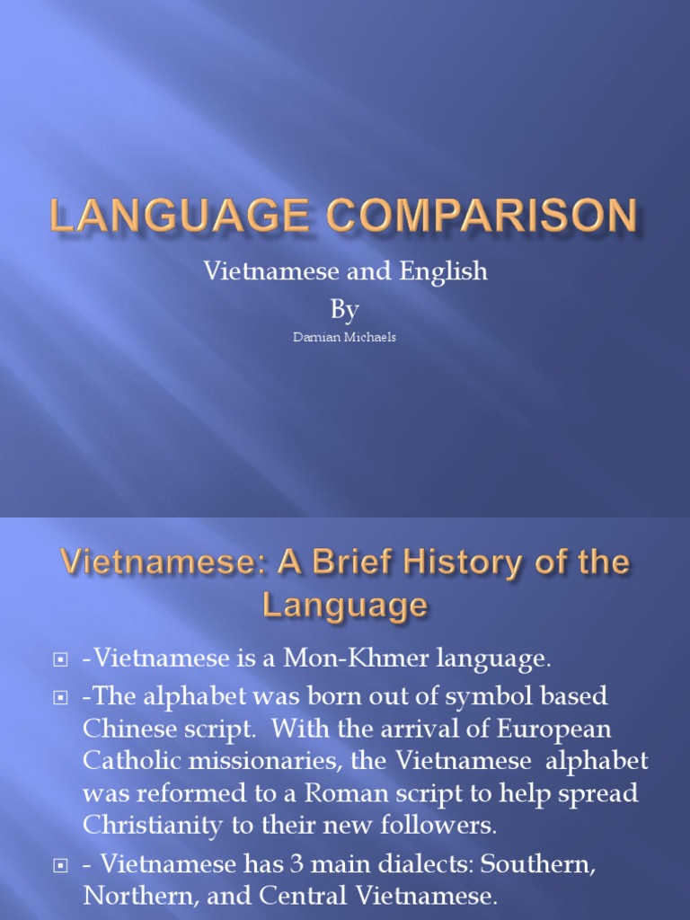 Vietnamese Language Overview and Comparison PDF English Language