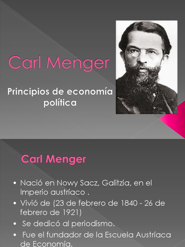 Carl Menger PDF Ciencias económicas Economias