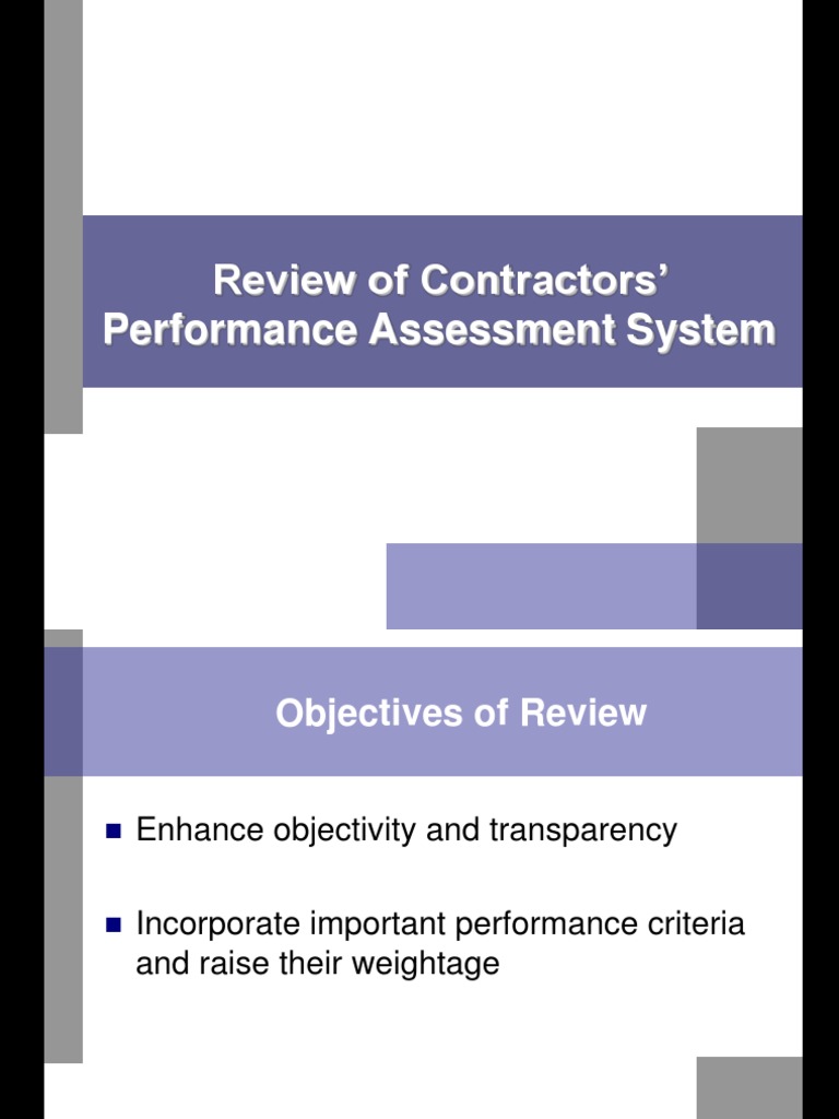 Contractors' Performance Assessment Review | PDF | Sustainable ...