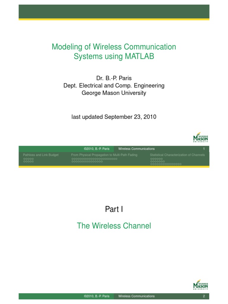 Wireless Communication Modeling in MATLAB | PDF
