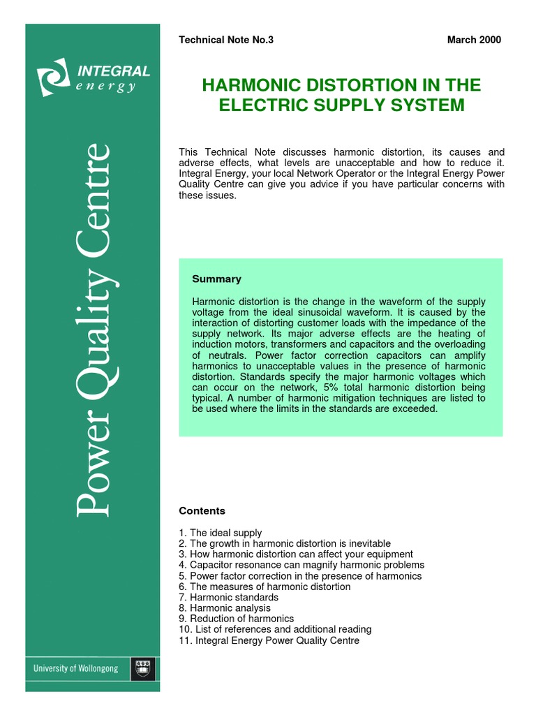 Harmonic Distortion in The Electric Supply System | PDF