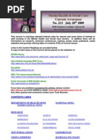 Download Mental Health Bulletin No 213 July 20th 2009 by Health Library SN17528847 doc pdf