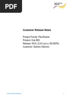 FlexiPacket Hub 800 Customer Release Notes R2 0 EP2