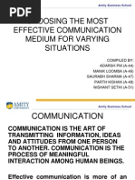 Download CHOOSING THE MOST EFFECTIVE COMMUNICATION MEDIUM FOR VARYING SITUATIONS by Adarsh Pm SN175294404 doc pdf