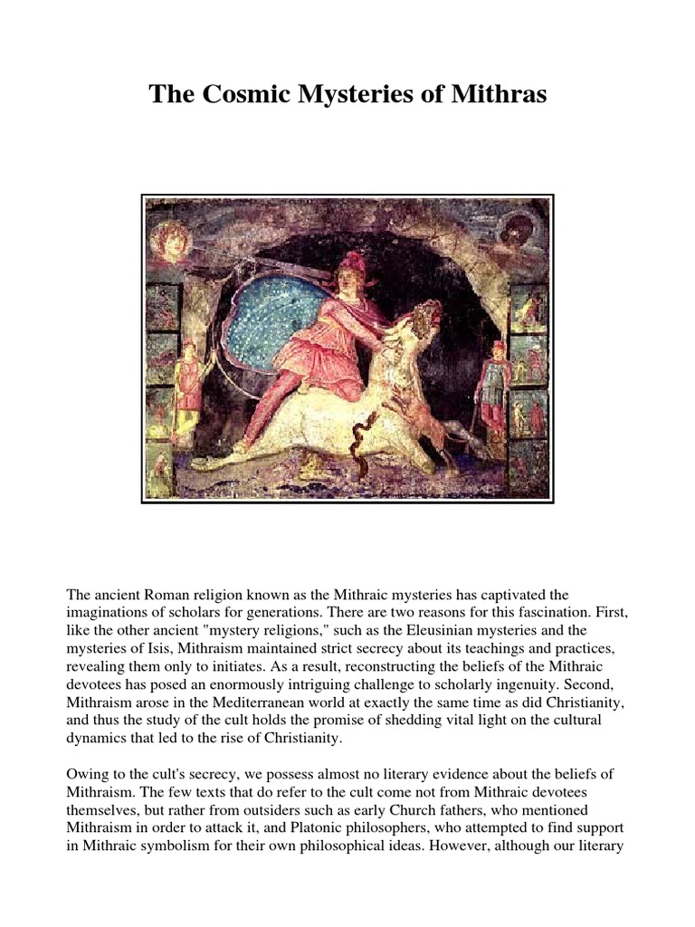 Mithraism: Cosmic Mysteries Unveiled | PDF | Zodiac | Astronomy