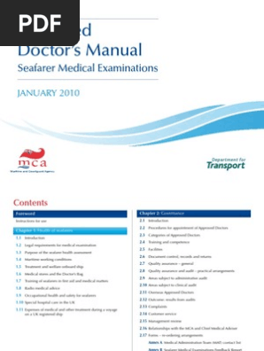 Mca Doctors Manual Links Sea Captain Sailor