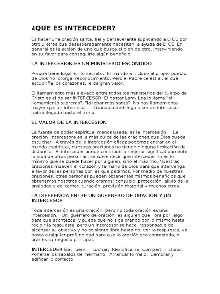Significado y Poder de Interceder | PDF | Oración | eucaristía
