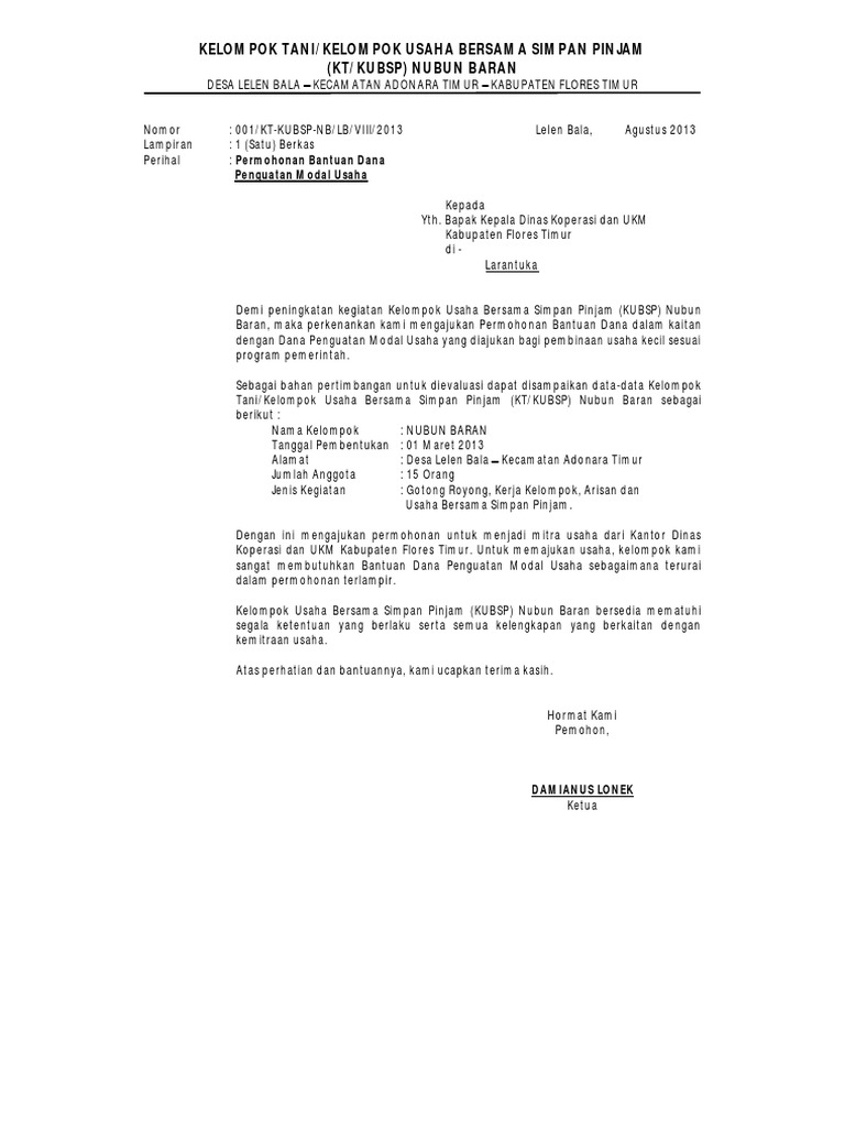 Contoh Proposal Bantuan Dana - Simak Gambar Berikut