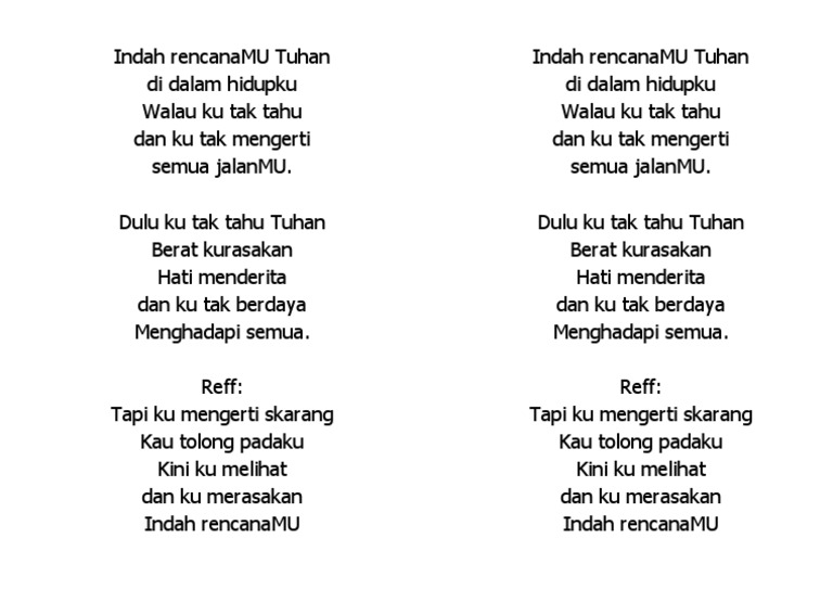 Indah Rencanamu Tuhan Karaoke