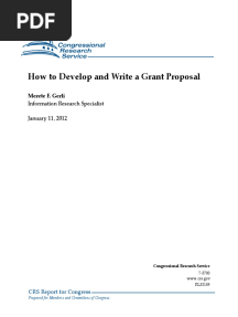 How To Develop and Write A Grant Proposal