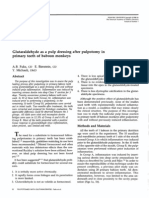 Glutaraldehyde As A Pulp Dressing After Pulpotomy in Primary Teeth of Baboon Monkeys