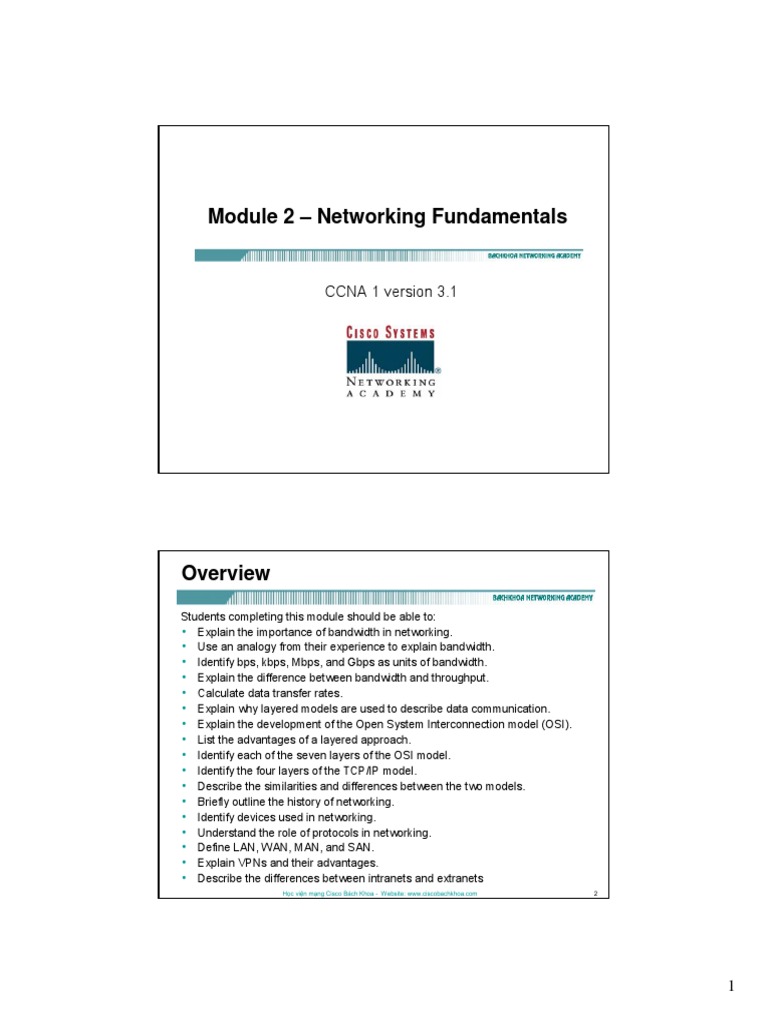 Ccna1 Mod2 NetFundamentals | PDF | Technology & Engineering