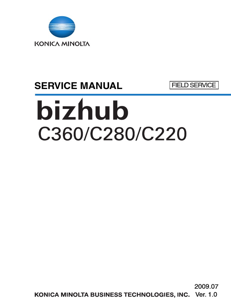 Konica Minolta Bizhub C220 C280 C360 SERVICE MANUAL | Ac Power Plugs And  Sockets | Electrical Connector