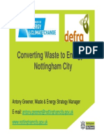 5 Energy From Waste Nottingham 5 October 2010 Antony Greener Converting Waste to Energy in Nottingham City