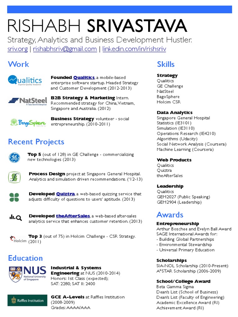 Rishabh Srivastava's Resume | PDF