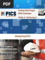 Testing Web Pages With Selenium: Philip H. Schlesinger