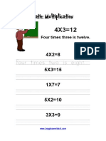 4X2 8 5X3 15 1X7 7 5X2 10 3X3 9: Four Times Three Is Twelve