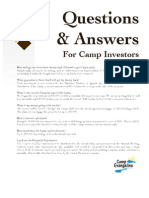 Questions & Answers: For Camp Investors