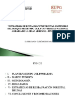 ESTRATEGIA DE RESTAURACIÓN FORESTAL SOSTENIBLE  DEL BOSQUE RESERVADO DE LA UNIVERSIDAD NACIONAL AGRARIA DE LA SELVA  (BRUNAS) - TINGO MARIA