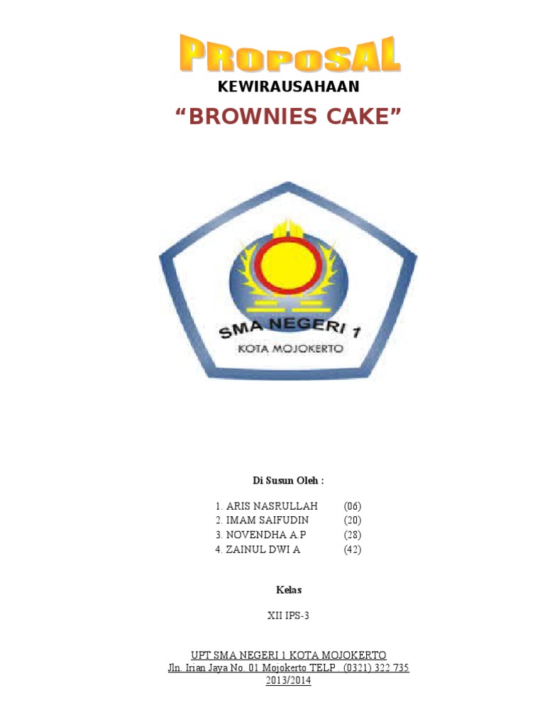 Proposal Wirausaha BROWNIES Proposal Wirausaha BROWNIES