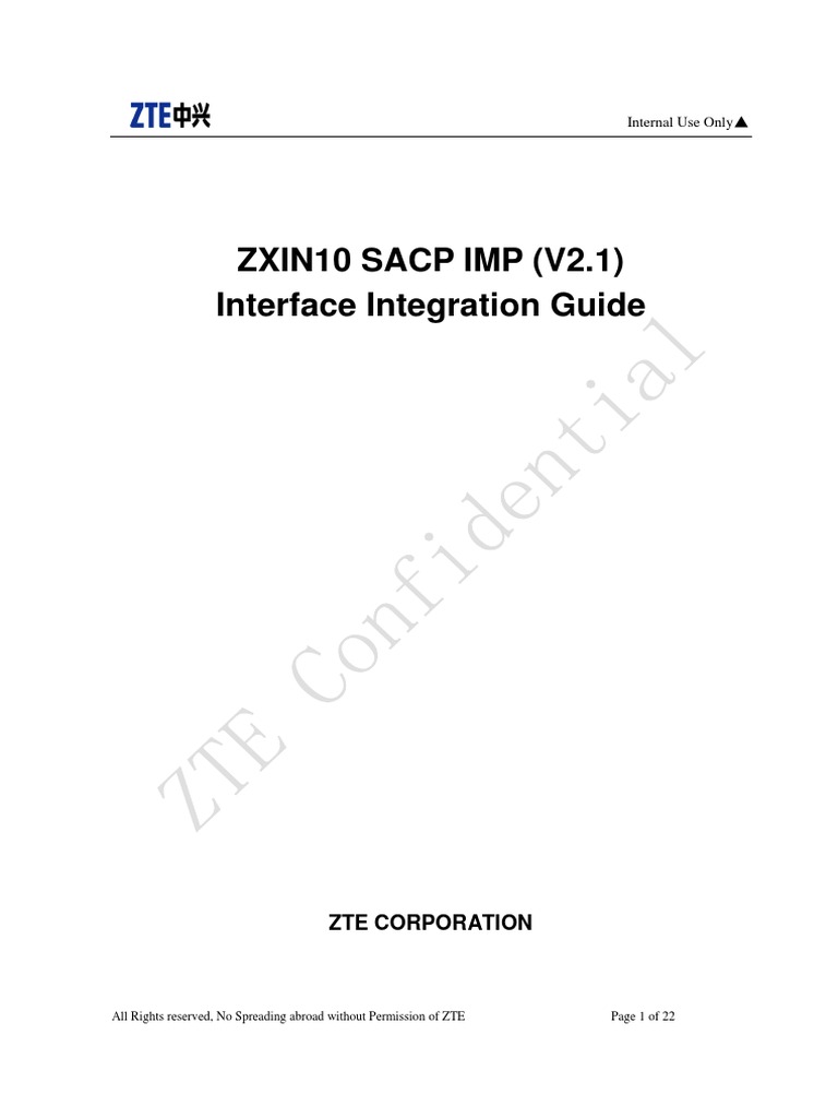 ZXIN10 SACP IMP Interface Integration Guide | PDF | Port (Computer ...