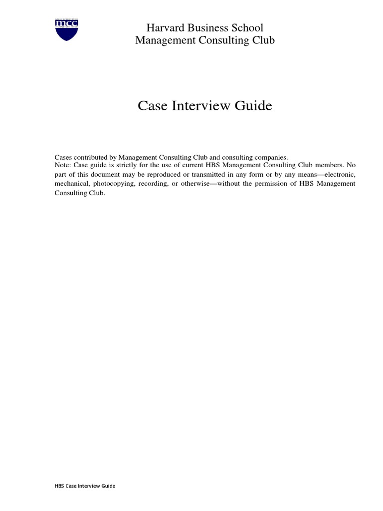 HBS Case Interview Guide PDF Epistemology Business