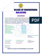 Certificate: Srinix College of Engineering, Balasore