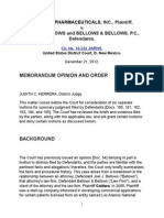 Caldera Pharmaceuticals v. Bellows Summary Judgment Denied