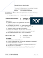 Financial Literacy Questionnaire Guide Ratings