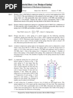 Tutorial Sheet - 1 On Design of Spring': Department of Mechanical Engineering