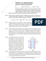 Tutorial Sheet - 1 On Design of Spring': Department of Mechanical Engineering