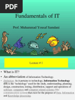 Fundamentals of IT: Prof. Muhammad Yousaf Samdani