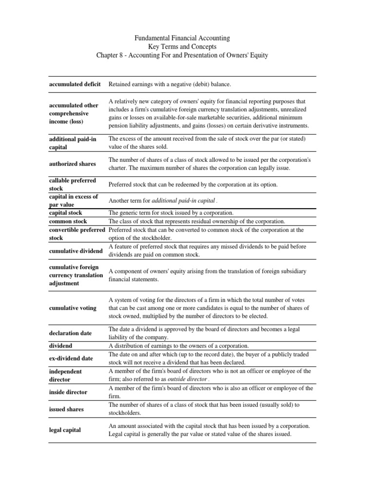 Fundamental Financial Accounting Key Terms and Concepts Chapter 8