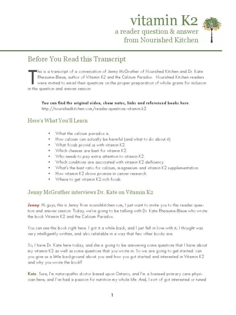 Interview With DR Kate RheaumeBleue Author of Vitamin K2 and Calcium