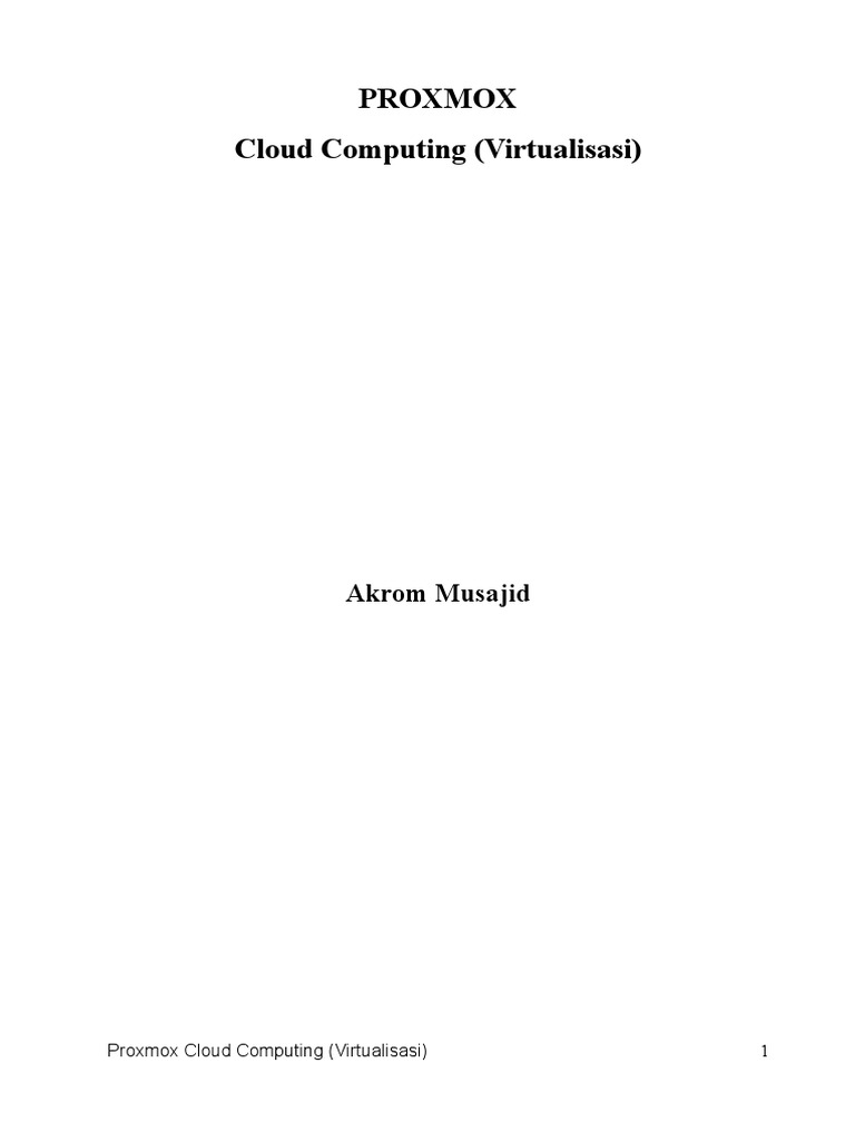 Proxmox dalam Cloud Computing | PDF
