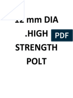 12 MM DIA .High Strength Polt