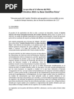 Lo que dice el V Informe del PICC:
“Cambio Climático 2013