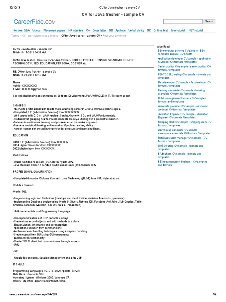 Curriculum vitae format in word picture