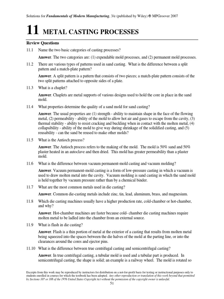 Solutions - ch1q Bank Casting | PDF | Casting (Metalworking) | Crafts