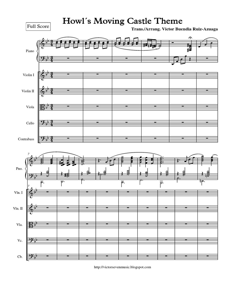Howl S Moving Castle Orchestra Sheet Music Pdf