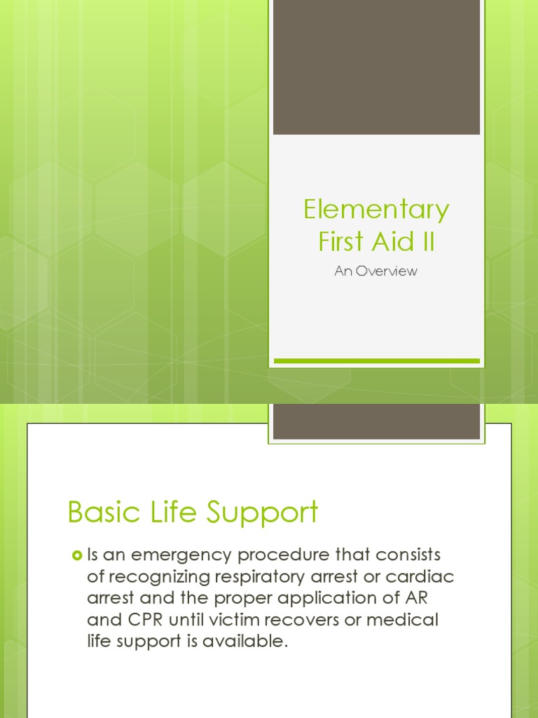 Elementary First Aid II: An Overview | PDF