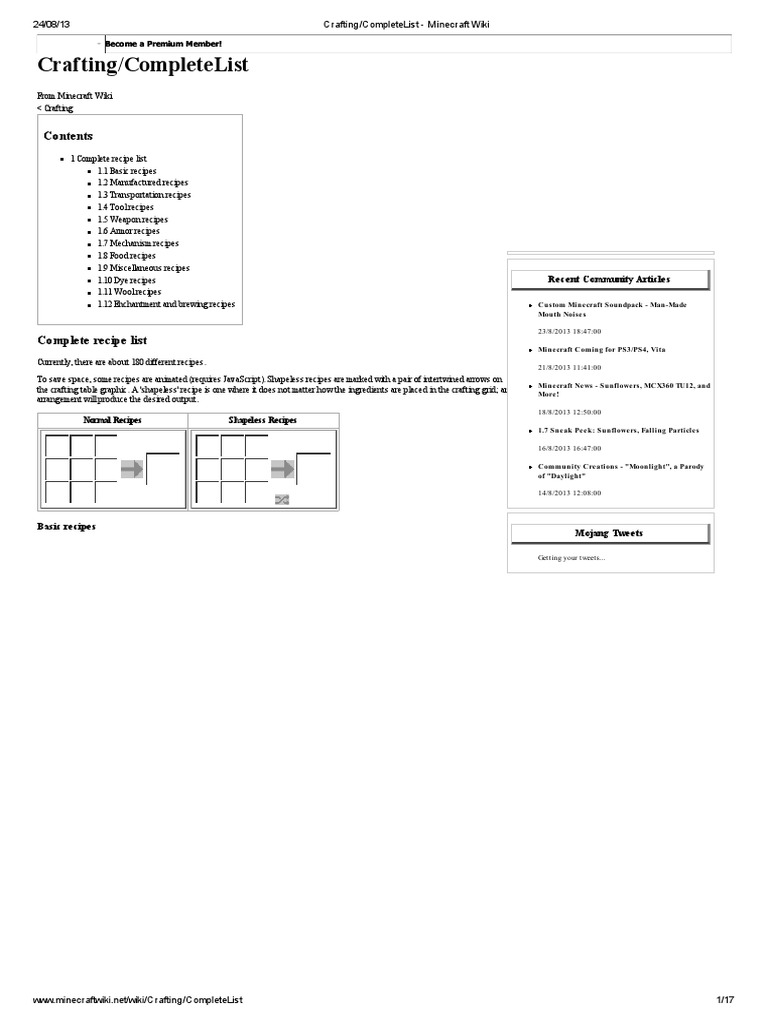 Crafting_CompleteList - Minecraft Wiki.pdf  Minecraft  Dye