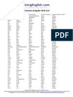 English Irregular Verb List