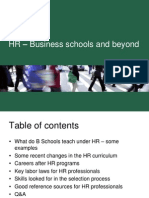 HR - Business Schools and Beyond