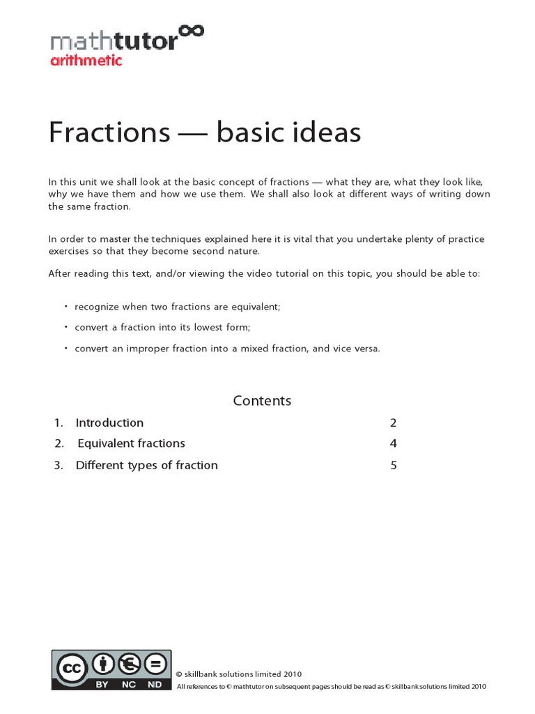 Fraction Basic | Fraction (Mathematics) | Mathematical Notation