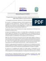 Nota de Prensa Nº 02 - 2012