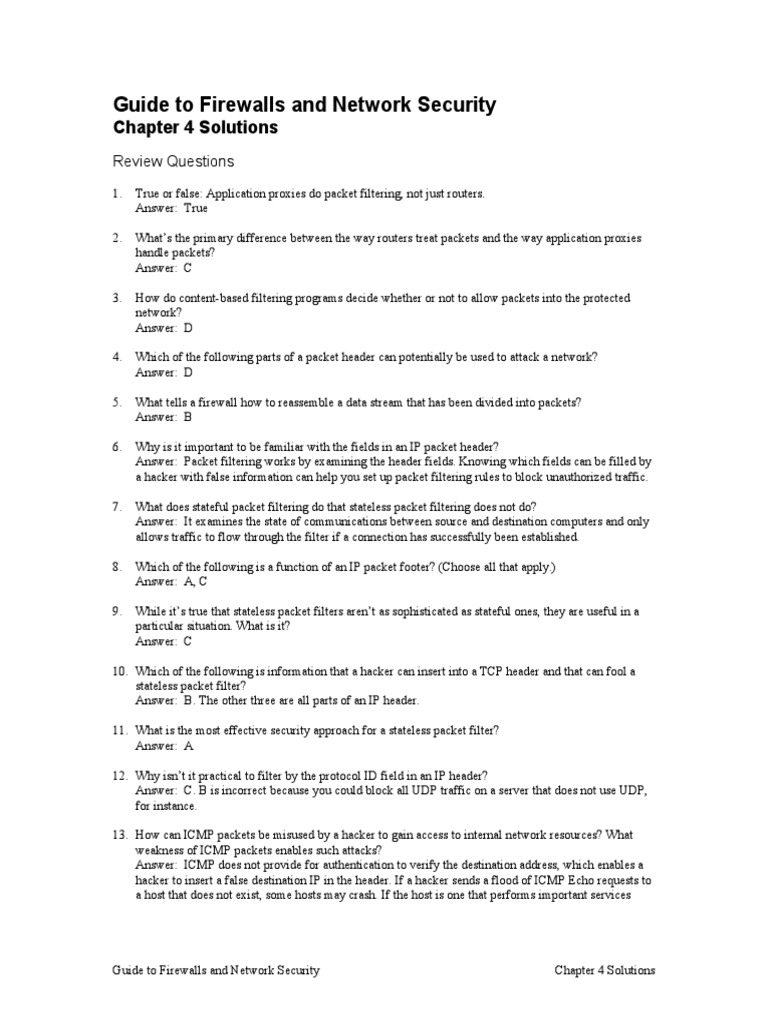 Firewall Security Review Q&A | PDF | Firewall (Computing) | Port ...